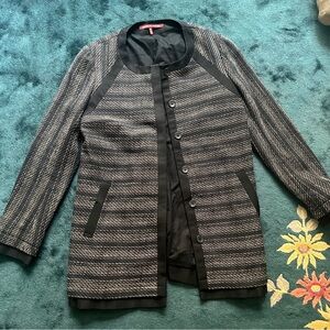 Comptoir Des Cotonniers lined textured woven round neck light jacket